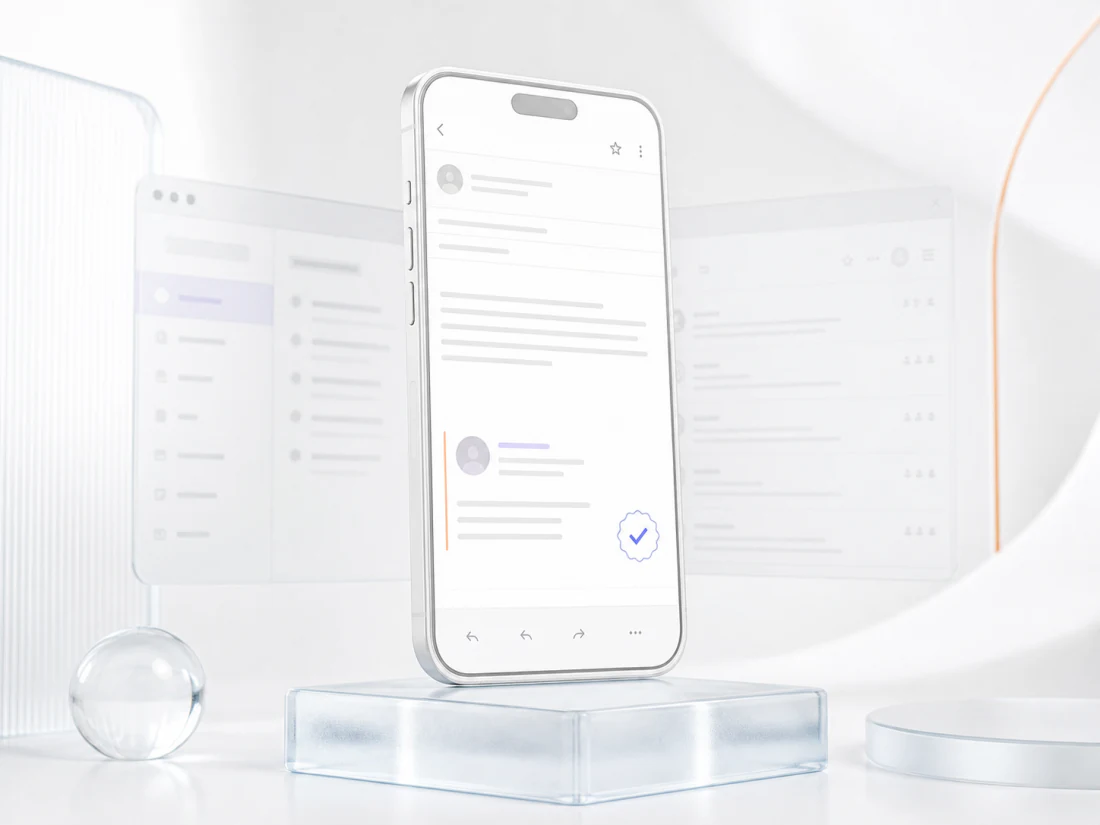 Mailmyra email signature previewed in a mobile inbox