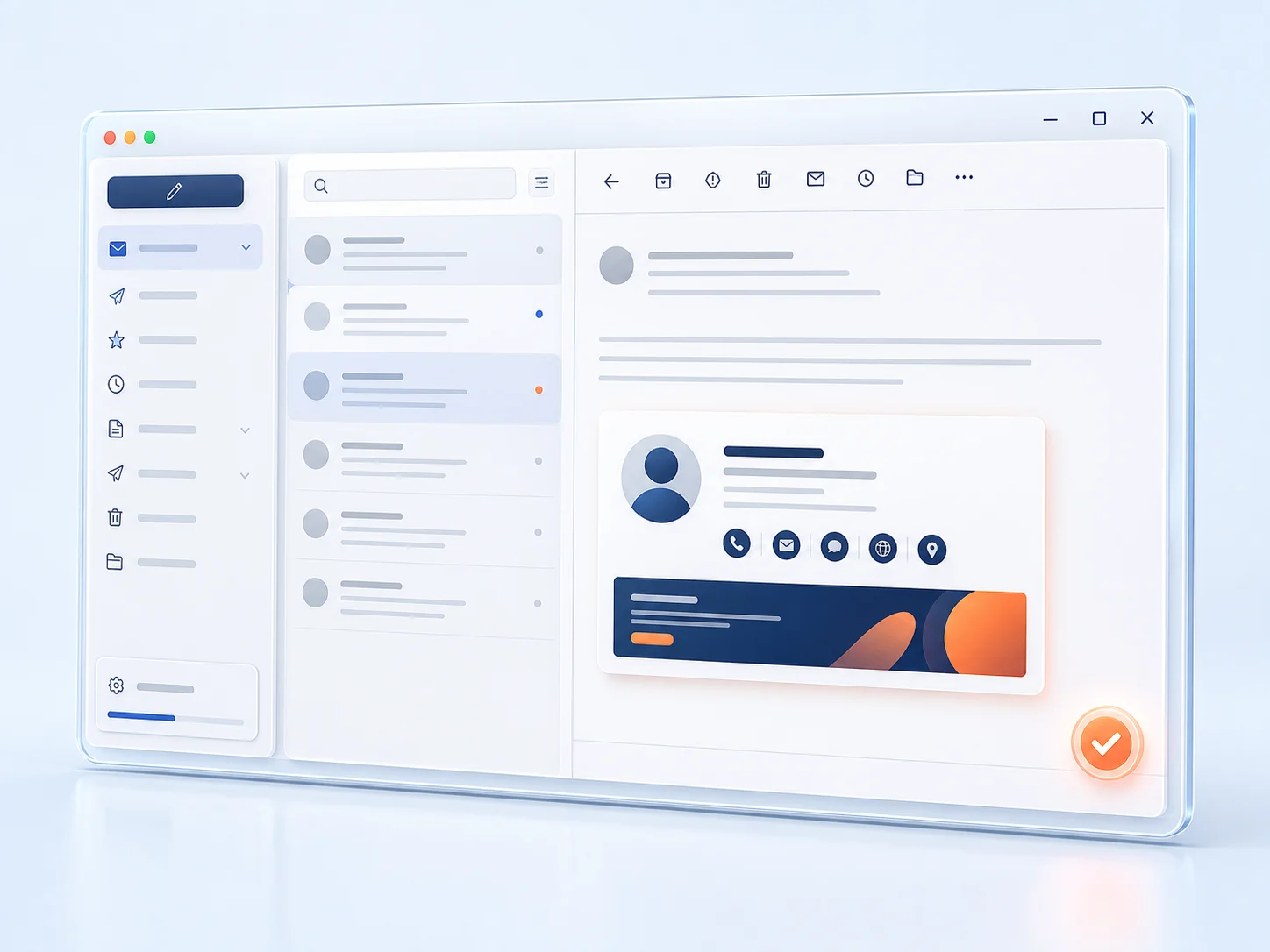 Mailmyra signature in a classic desktop inbox