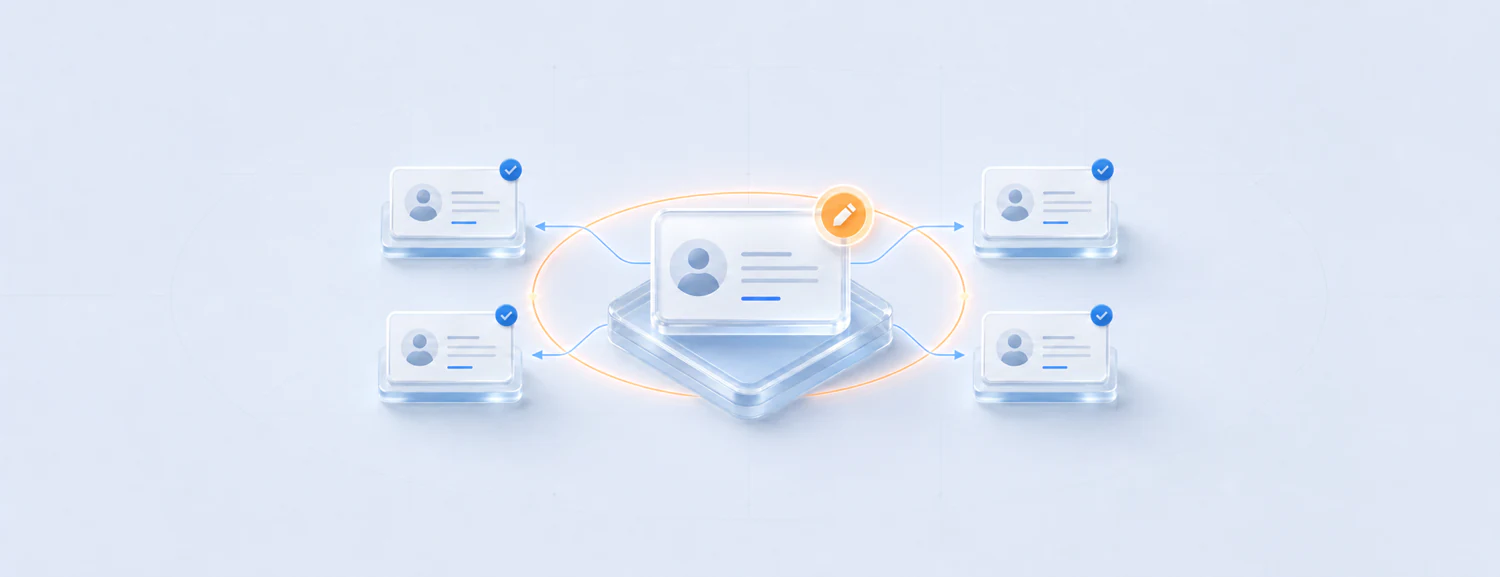Employee identity details synchronized across profiles