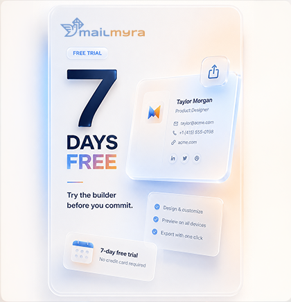 Mailmyra signature preview in a mobile inbox