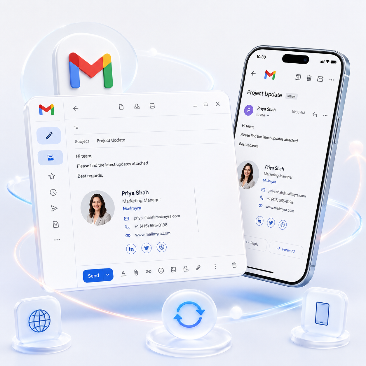 Mailmyra imzasi Gmail icinde